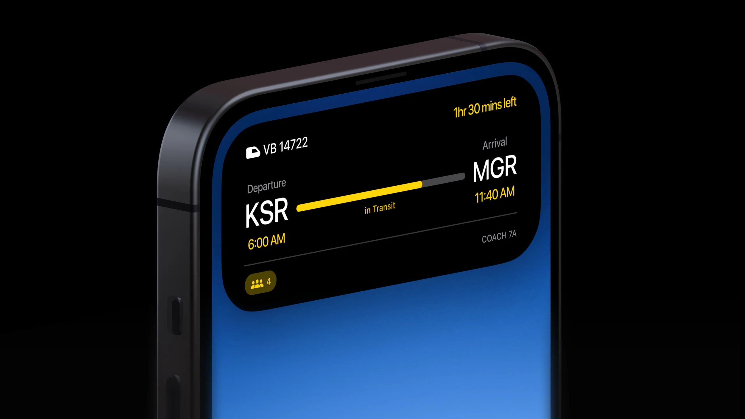 Train transit Dynamic Island